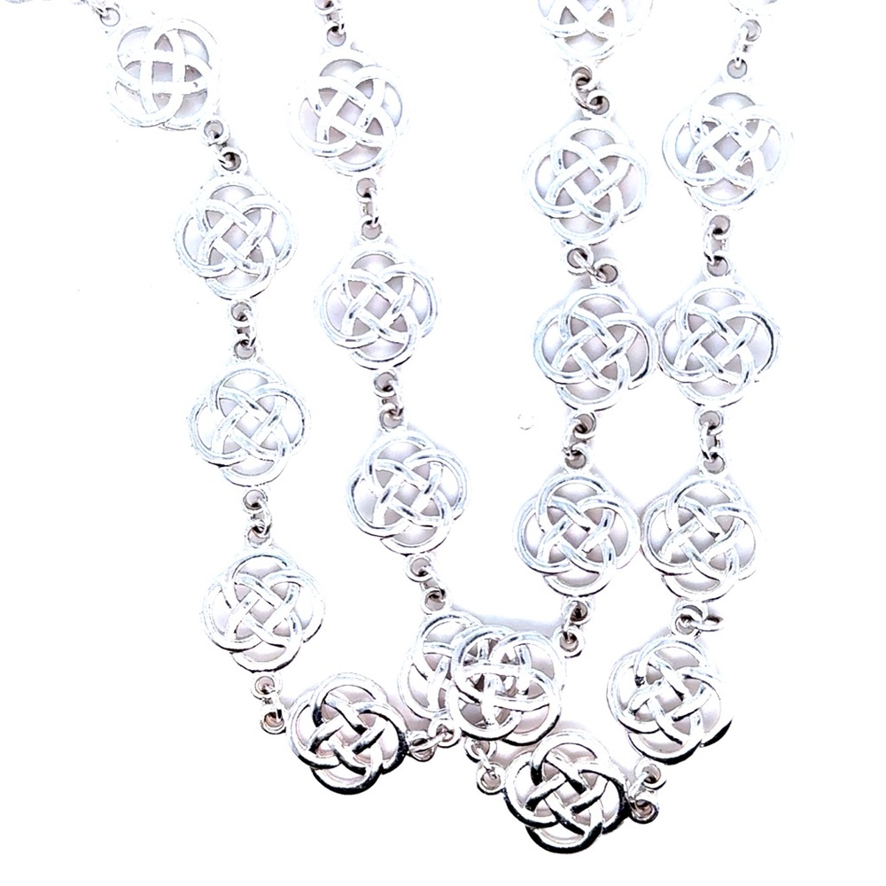 Silvertone Celtic Knot Link Necklace‎ (n2)